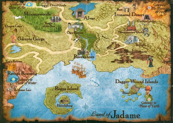Map of Jadame from Might and Magic VIII: Day of the Destroyer